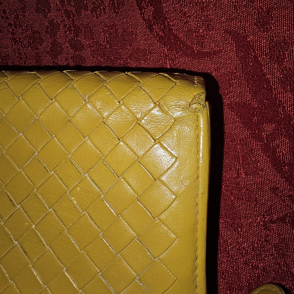 Bottega Veneta Yellow Woven Leather Clutch Continental Wallet - Picture 7 of 15